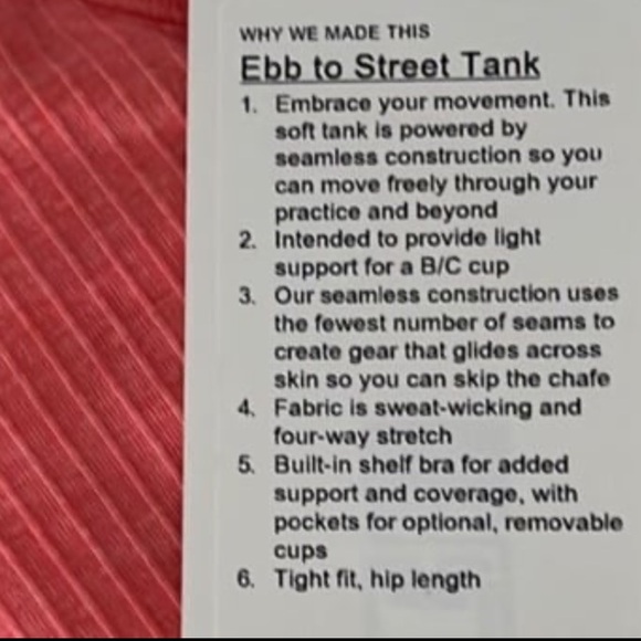 NEW Lululemon Ebb to Street Tank Top in Raspberry Cream - Picture 3 of 5